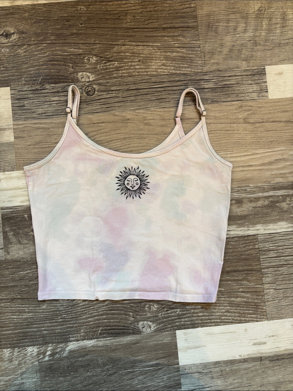 Hollister Pastel Tie-Dye Sun Emblem Crop Cami